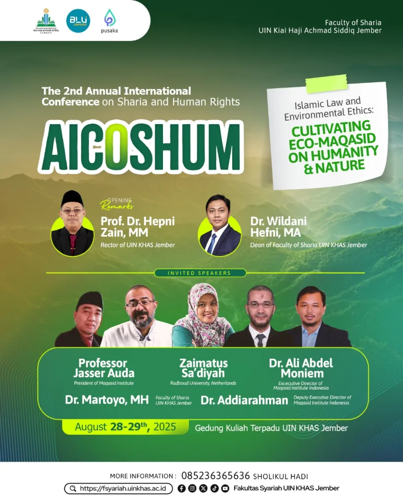 Fakultas Syariah UIN KHAS Jember Siap Gelar Konferensi Internasional 2025, Bahas Eco-Maqasid