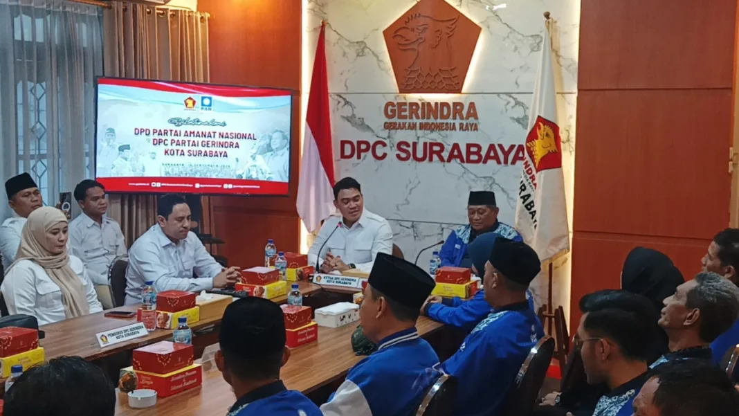 Silaturahmi Gerindra-PAN Surabaya Mengarah pada Persiapan Pemilu 2029